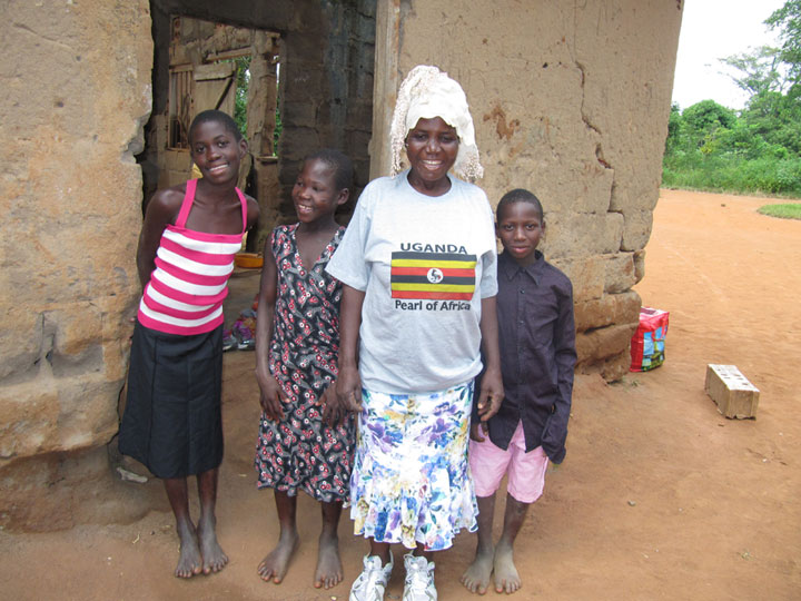 Namubiru and her grandchildren in Uganda